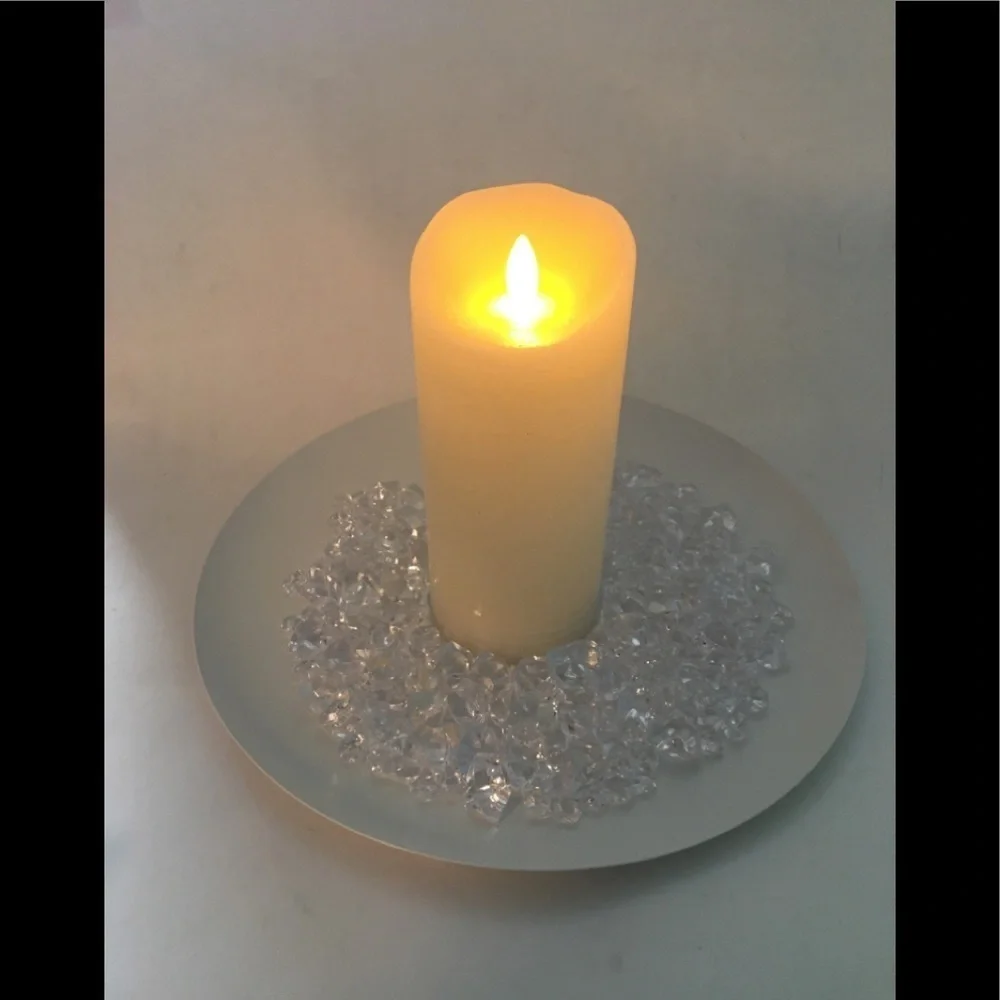 Metal Round Candle Holder White
